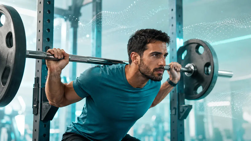 Man doing a barbell CrossFit workout, showing what sports science says about caffeine and exercise