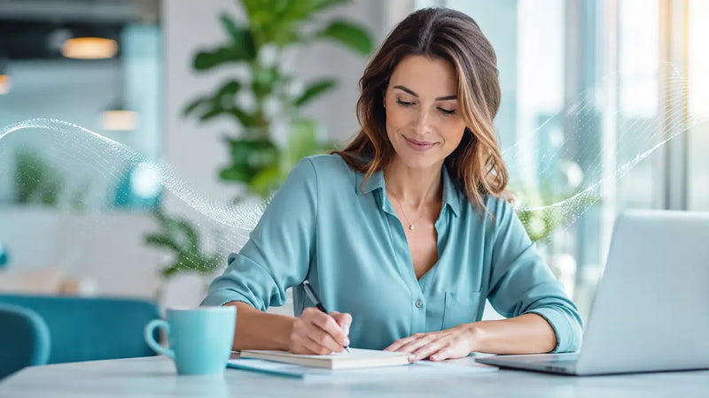 Woman focused at her desk while studying, using evidence-based tips to concentrate